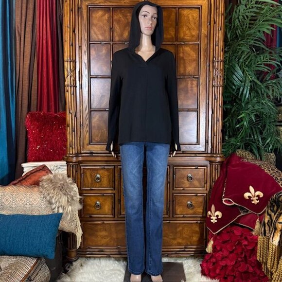 NWOT Cuddl Duds Comfortwear Black Fleece Lined Thumbhole Hoodie - Picture 6 of 14